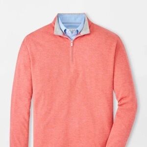 NWT Peter Millar Coral Quarter-Zip Pullover size L